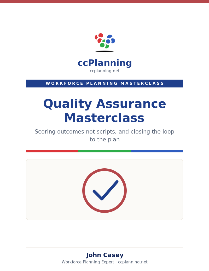 Cover of the ccplanning.net white paper: Quality Assurance Masterclass