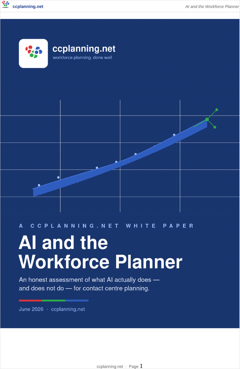 Cover of the ccplanning.net white paper: AI and the Workforce Planner